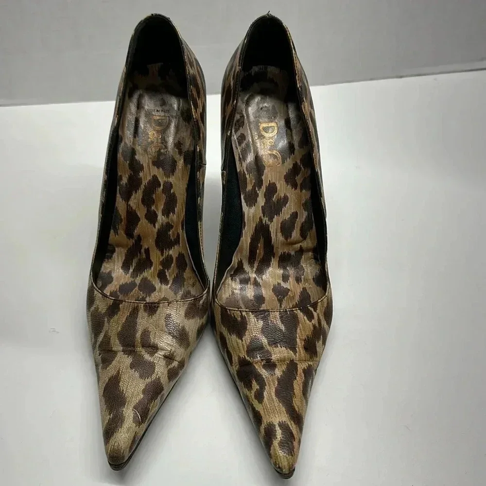 Dolce & Gabanna High Heel Shoes Pumps Cheetah Animal Print Brown Size 39.5 9.5 - Picture 2 of 13